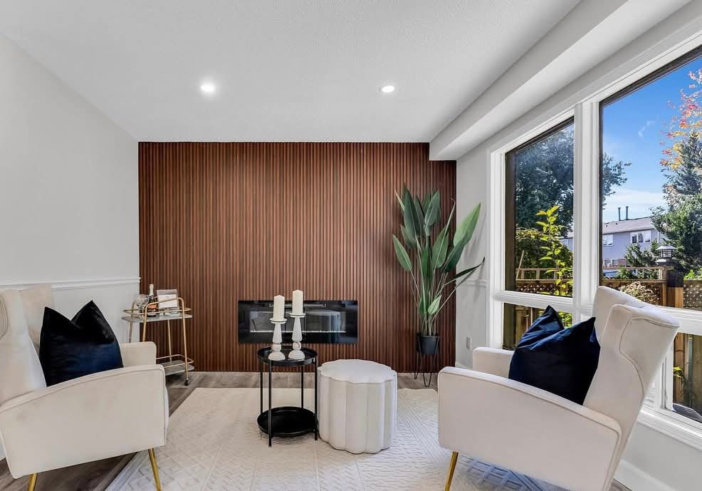 Fireplace Lounge — Burlington, ON renovation by Aladdin Contracting