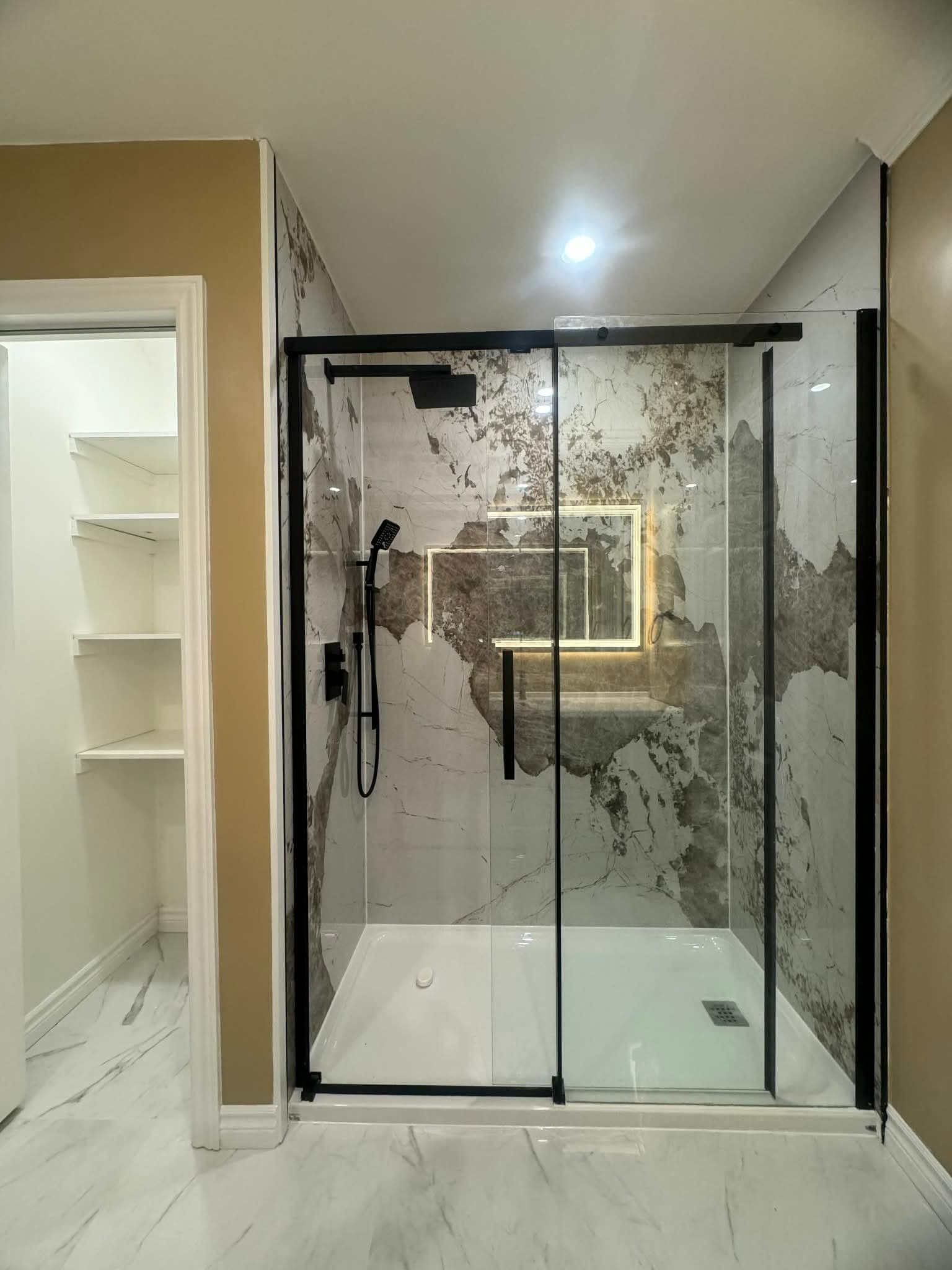 Marble Shower Suite — Waterloo, ON renovation by Aladdin Contracting